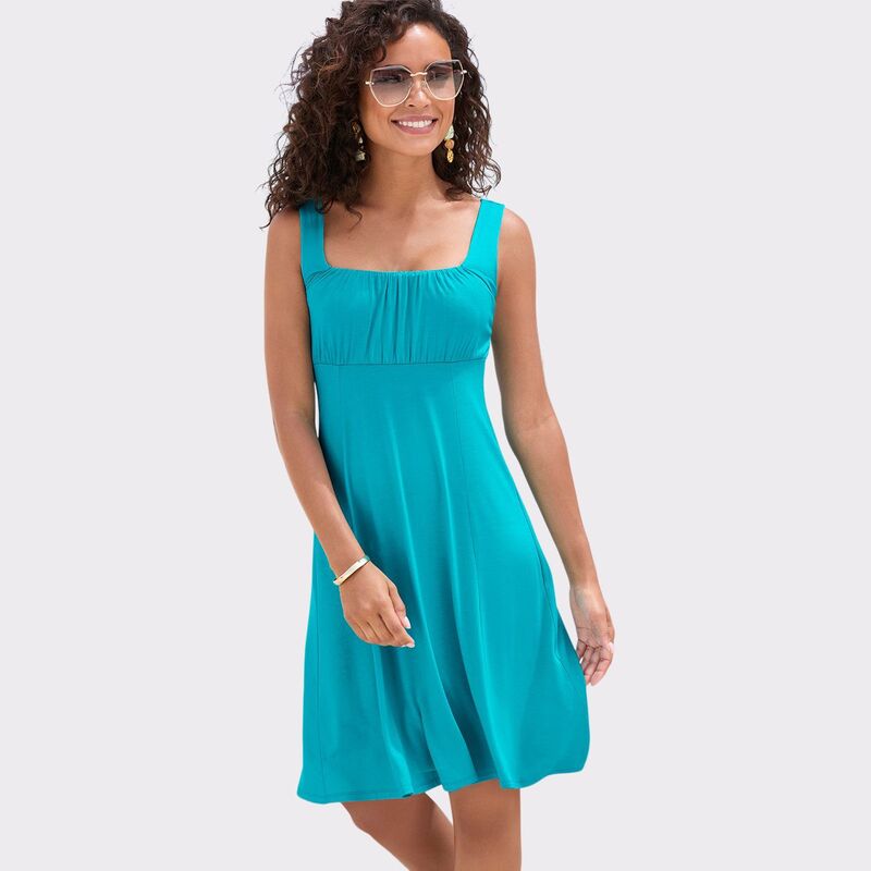 ラスカーナ レディース トップス 衣装 Lascana Women\u0027s Flare Tank Dress Turquoise 青緑色