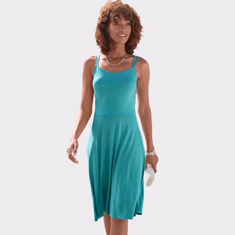 ラスカーナ レディース トップス 衣装 Lascana Women\u0027strappy Back Detail Dress Turquoise 青緑色