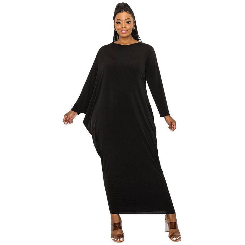 リブド レディース トップス 衣装 非対称 つけ加える大きさ マキシ L I V D Plusize Louellasymmetrical Maxi Dress Black 黒いこと