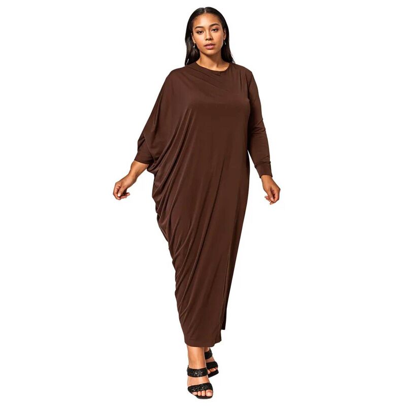 リブド レディース トップス 衣装 非対称 つけ加える大きさ マキシ L I V D Plusize Louellasymmetrical Maxi Dress Brown 赤銅色