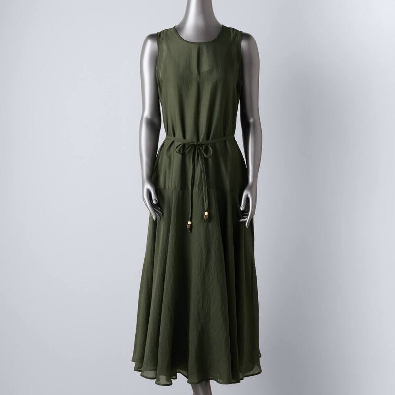 ヴェラウォン レディース トップス 衣装 マキシ Women\u0027simply Vera Wang Beltedropwaist Maxi Dress Black Tourmaline 黒いこと