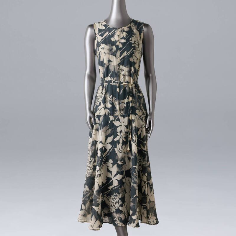 ヴェラウォン レディース トップス 衣装 マキシ Women\u0027simply Vera Wang Beltedropwaist Maxi Dress Navy Bloom Floral 米国海軍