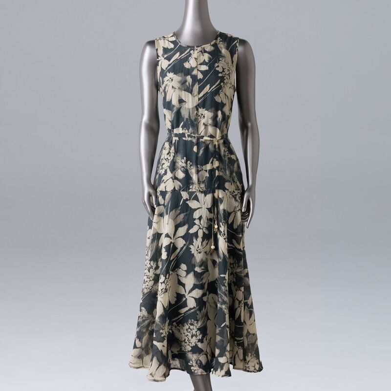 ヴェラウォン レディース トップス 衣装 プチ マキシ Petite Simply Vera Wang Beltedropwaist Maxi Dress Navy Bloom Floral 米国海軍