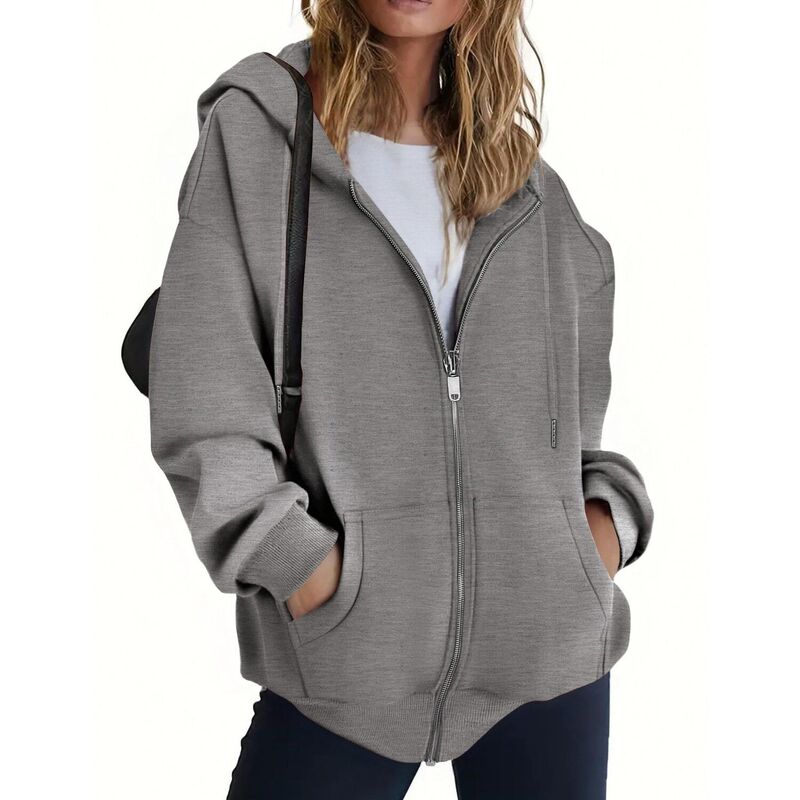 ジーグー レディース アウター ジャケット・ブルゾン スウェット シャツ フリース パーカー Zeagoo Women's Zip Up Hoodies Fleece Jacket Oversized Casual Fashion Sweatshirt Dark Grey グレー｜ReVida 店