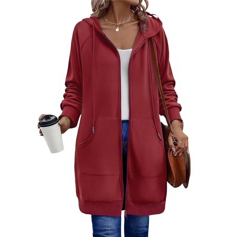 ジーグー レディース アウター ジャケット・ブルゾン スウェット シャツ フリース パーカー Zeagoo Women's Zip Up Hoodies Long Sleeve Oversized Fleece Tunic Sweatshirts with Pockets Red レッド｜ReVida 店