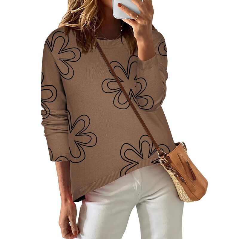 ジーグー レディース アウター ニット・セーター Zeagoo Women's Long Sleeve Dressy Casual Business Work Pullover Sweater Tops Printed Khaki カーキ｜ReVida 店 12,226円