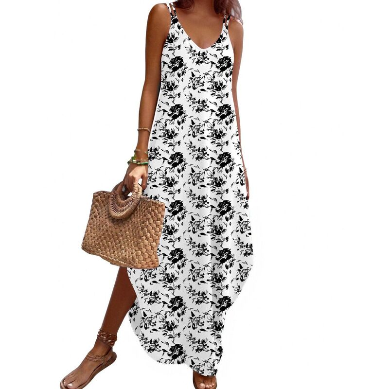 ジーグー レディース トップス 衣装 Vのど首 ノースリーブ Zeagoo Summer Dresses for Women Casual Spaghetti Strap V Neck Sleeveless Dresses with Pocket White Gray Black 白いこと