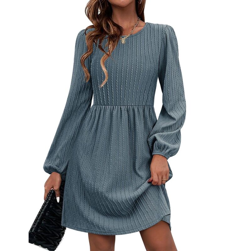 ジーグー レディース トップス 衣装 A 生産ライン ひざ丈 スウェーター 編み物 Zeagoo Women\u0027s Long Sleeve Knitted Sweater Dress Loose A Line Knee Length Dress with Pockets Dark Blue 青色