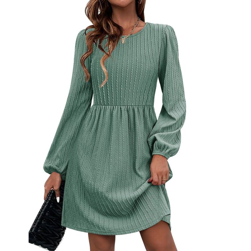 ジーグー レディース トップス 衣装 A 生産ライン ひざ丈 スウェーター 編み物 Zeagoo Women\u0027s Long Sleeve Knitted Sweater Dress Loose A Line Knee Length Dress with Pockets Mint Green 緑であること