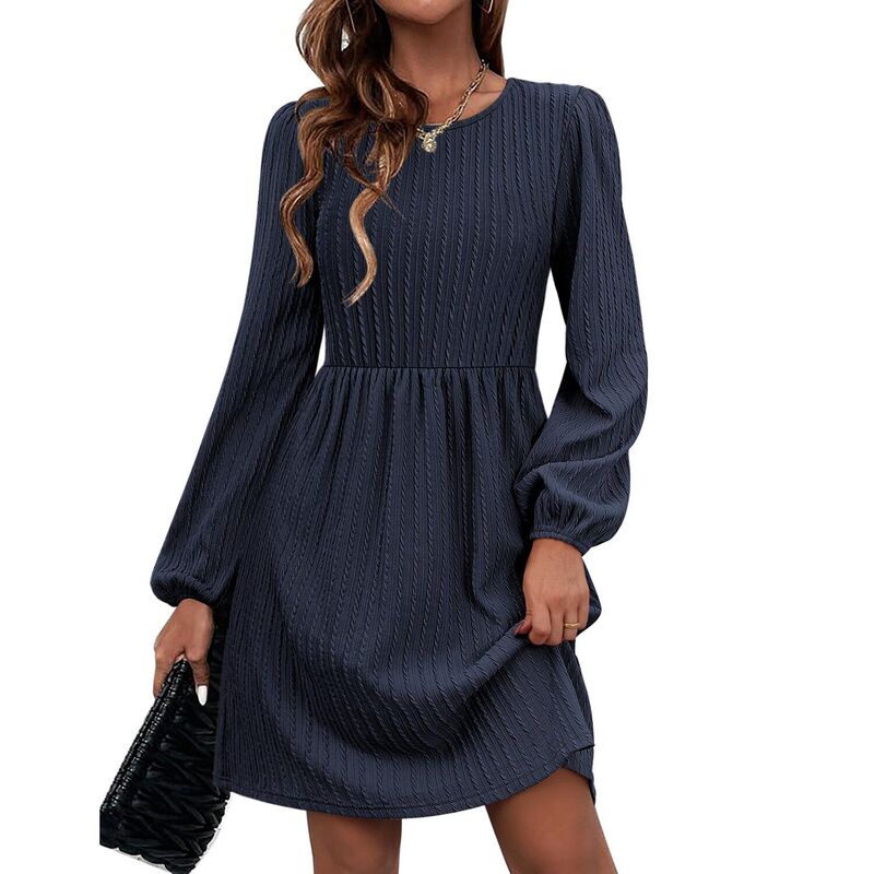 ジーグー レディース トップス 衣装 A 生産ライン ひざ丈 スウェーター 編み物 Zeagoo Women\u0027s Long Sleeve Knitted Sweater Dress Loose A Line Knee Length Dress with Pockets Navy Blue 米国海軍