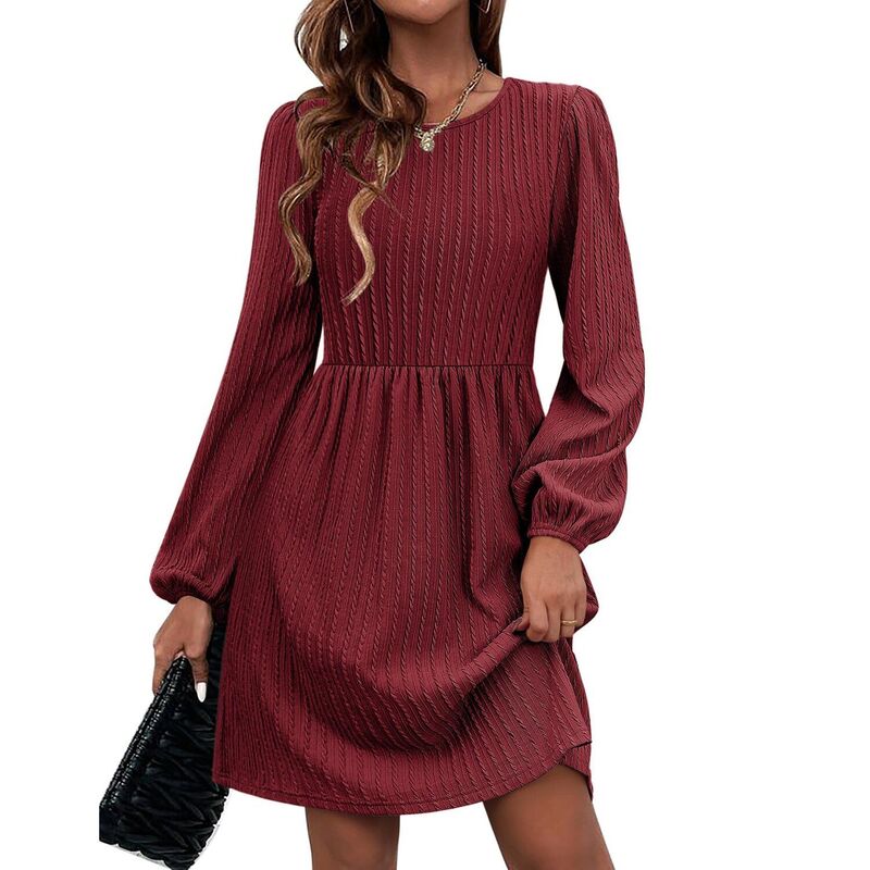 ジーグー レディース トップス 衣装 A 生産ライン ひざ丈 スウェーター 編み物 Zeagoo Women\u0027s Long Sleeve Knitted Sweater Dress Loose A Line Knee Length Dress with Pockets Wine Red 赤いこと