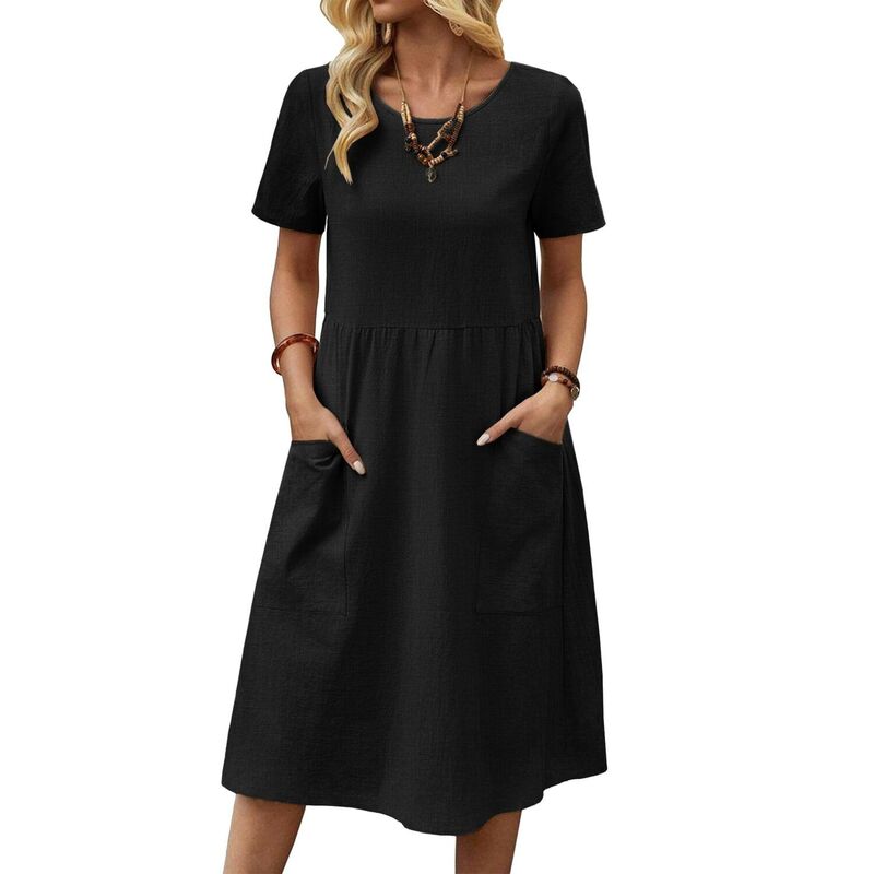 ジーグー レディース トップス 衣装 A 生産ライン 御花柄 MIDI 御花 Zeagoo Women\u0027s Floral A-Line Midi Hawaiian Dress Petal Sleeve Modest Dresses Black 黒いこと