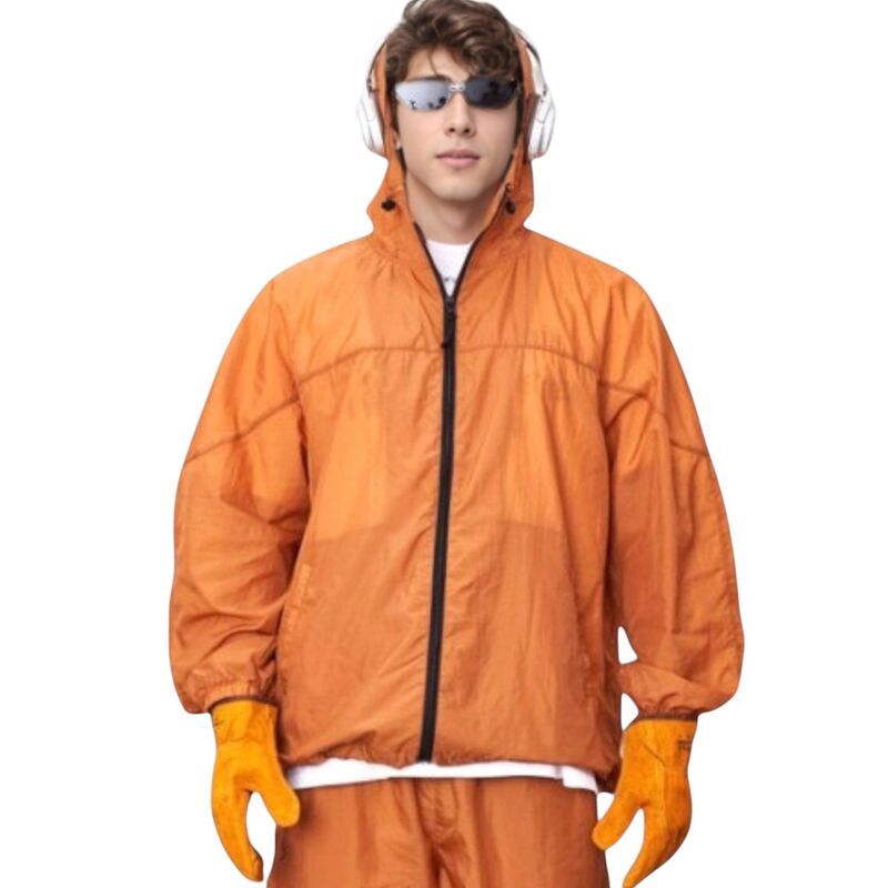 アンナカシ レディース アウター 上衣・上衣 伸び伸びする填まる Anna-Kaci Men\u0027s Hooded Zip-Up Sun Protection Jacket with Lightweight Design and Relaxed Fit Orange オレンジ色