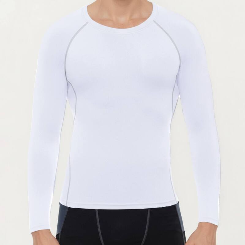 アンナカシ レディース トップス Tシャツ クルーネック Anna-Kaci Men's Long Sleeve Crew Neck Compression Shirt with Stretch Fabric and Athletic Fit White ホワイト｜ReVida 店