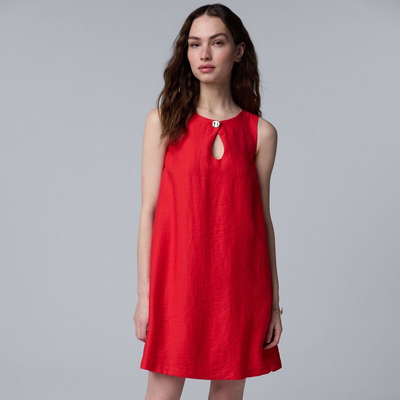 ヴェラウォン レディース トップス 衣装 Women\u0027simply Vera Wang Short Shift Dress Dark Red 赤いこと