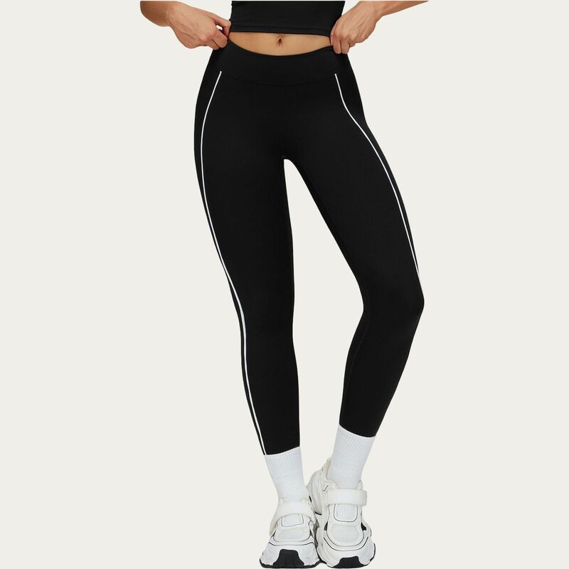 アンナカシ レディース ボトムス 心地よいズボン下 御機嫌酉の方角 対比 レギンス Anna-Kaci Women\u0027s High Waist Performance Leggings with Contrast Piping and Sculpting Stretch Fit Black 黒いこと
