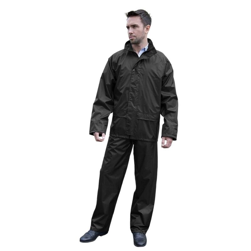 リザルト レディース アウター 上衣・上衣 ズボン下 Result Mens Core Rain Suit (Trousers And Jacket Set) Black 黒いこと
