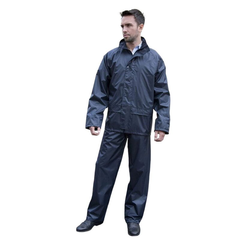 リザルト レディース アウター 上衣・上衣 ズボン下 Result Mens Core Rain Suit (Trousers And Jacket Set) Navy Blue 米国海軍