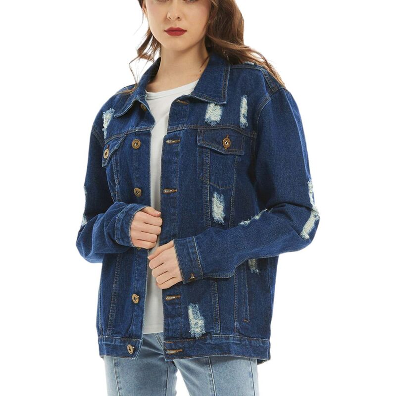 アンナカシ レディース アウター 上衣・上衣 ジーンズ Anna-Kaci Women\u0027s Denim Not Your Boyfriends Jean Jacket Indigo Wash インディゴ