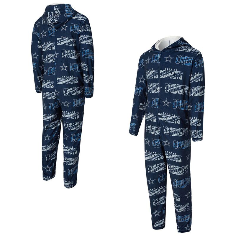 アンブランデッド レディース アンダーお召しもの ナイト爵お召しもの 刷り上げる フリース Unbranded Men\u0027s Conceptsport Navy Dallas Cowboyshuffle All-Over-Print Microfleece Full-Zip Union Suit Cow Navy 米国海軍