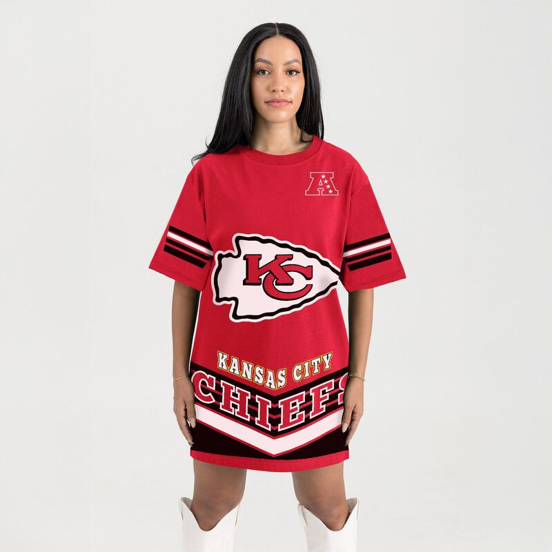 ゲームデイ・クチュール レディース トップス 衣装 ヴィンテージ プルオーバー Women\u0027s Gameday Coutured Kansas City Chiefs Perfect Score Vintage T-Shirt Dress Chf Red 赤いこと