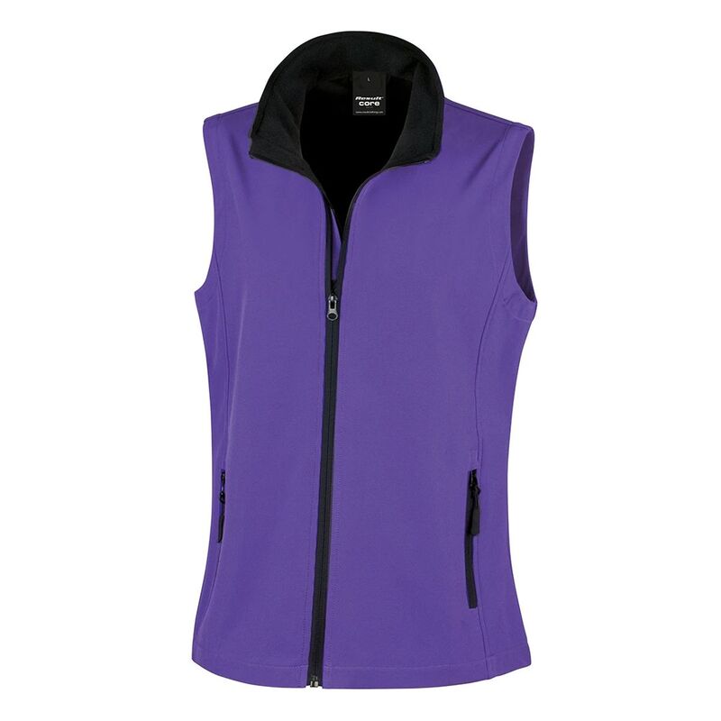 リザルト レディース アウター 上衣・上衣 Result Womens/Ladiesoftshell Body Warmer Purple And Black 黒いこと