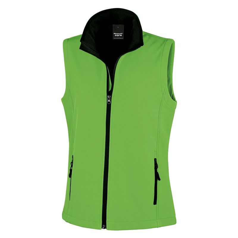 リザルト レディース アウター 上衣・上衣 Result Womens/Ladiesoftshell Body Warmer Vivid Green And Black 黒いこと