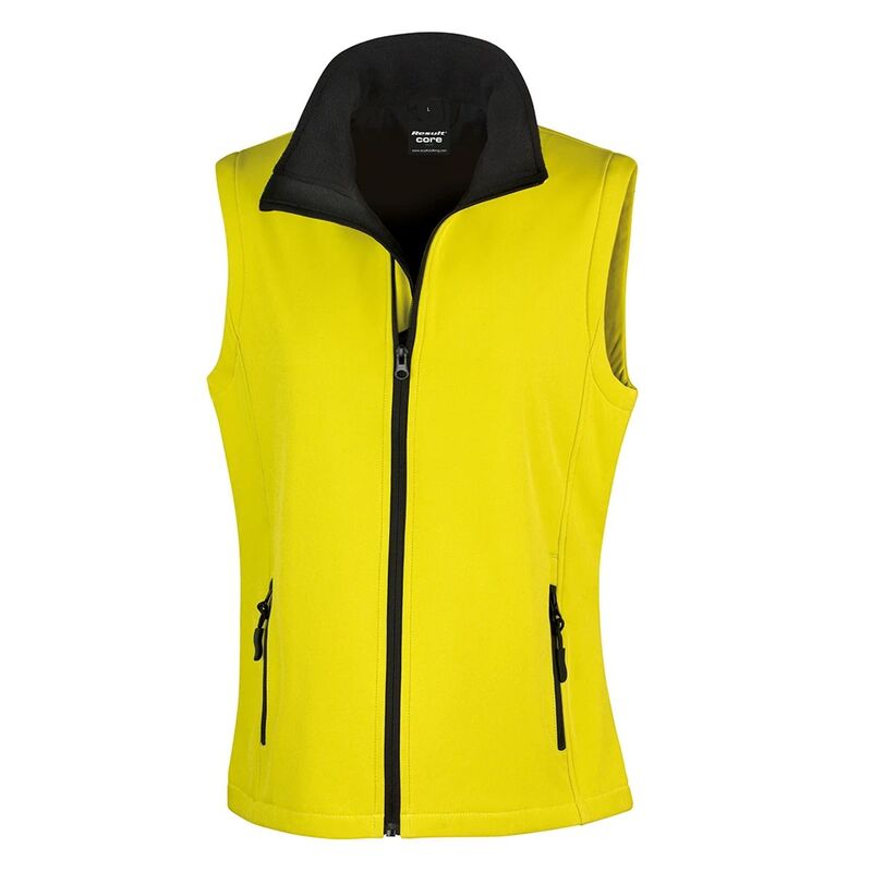 リザルト レディース アウター 上衣・上衣 Result Womens/Ladiesoftshell Body Warmer Yellow And Black 黒いこと
