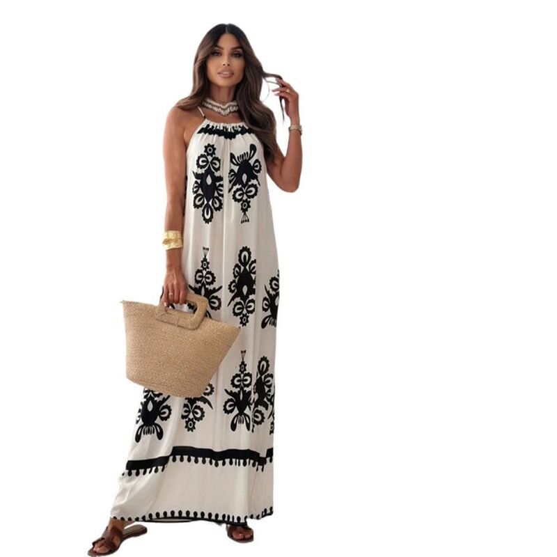 ジョイジョイ レディース トップス 衣装 刷り上げる スピード競技 マキシ JoyJoy Bohemian Placement Print Maxi Dress for Women Spaghetti Strap Retro Dress for Daily Commute Apricot 杏