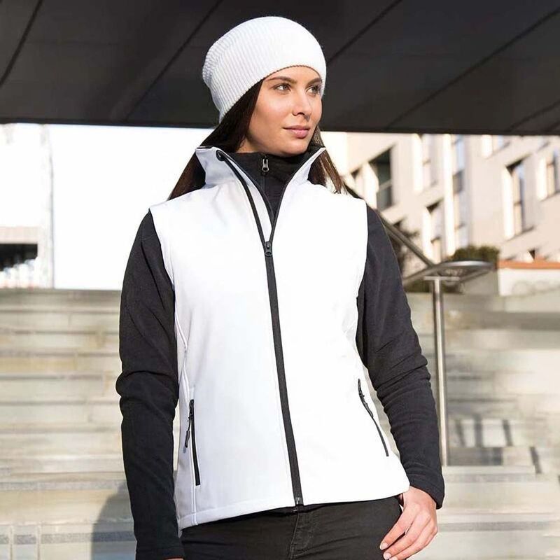 リザルト レディース アウター 上衣・上衣 刷り上げる Result Core Womens/Ladies Printable Softshell Bodywarmer White And Black 白いこと