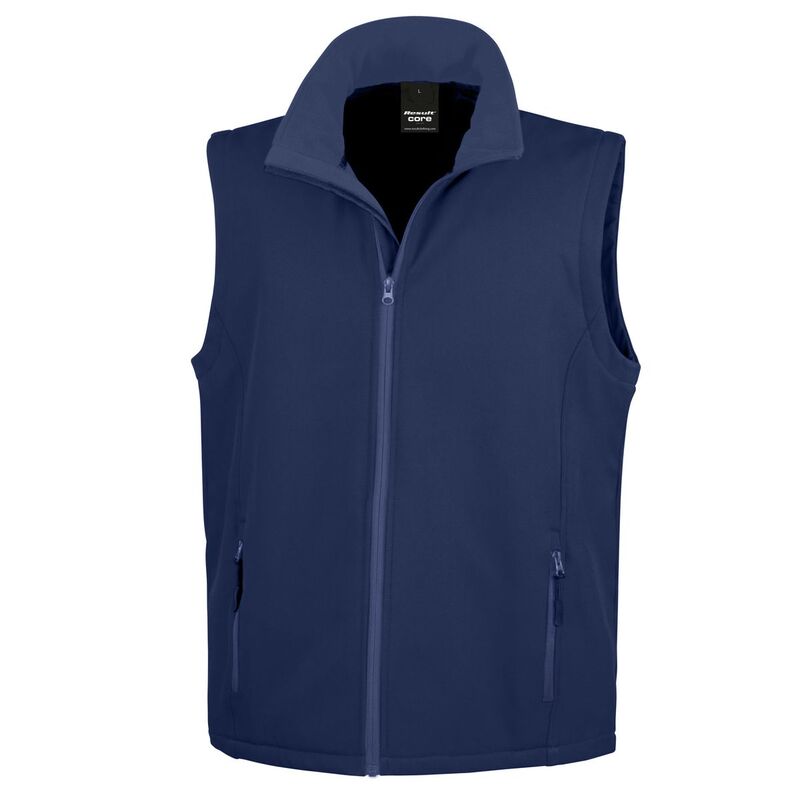 リザルト レディース アウター 上衣・上衣 刷り上げる Result Mens Core Printable Soft Shell Bodywarmer Navy 米国海軍