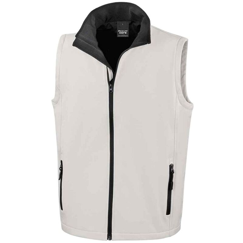 リザルト レディース アウター 上衣・上衣 刷り上げる Result Mens Core Printable Soft Shell Bodywarmer White And Black 白いこと