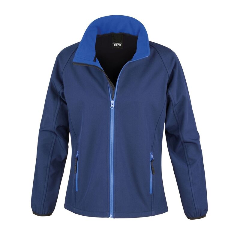 リザルト レディース アウター 上衣・上衣 刷り上げる Result Core Womens/Ladies Printable Soft Shell Jacket Navy And Royal Blue 米国海軍