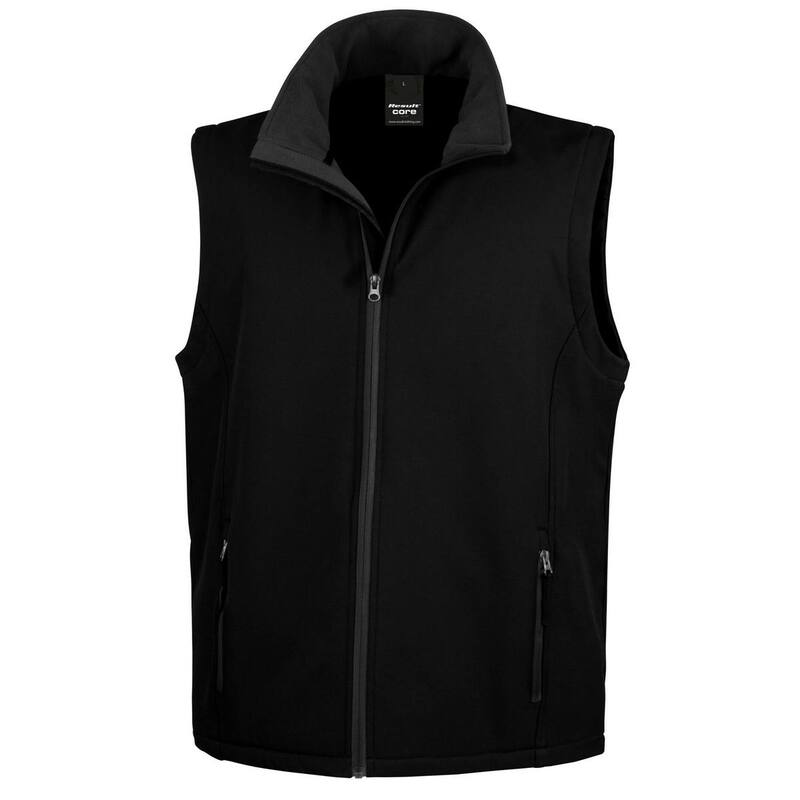 リザルト レディース アウター 上衣・上衣 刷り上げる Result Mens Printable Softshell Body Warmer Black And Black 黒いこと