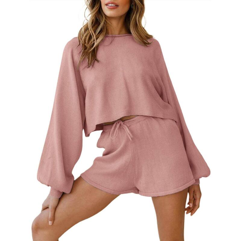 エコアー レディース アンダーお召しもの ナイト爵お召しもの Ekouaer Pajamaset for Women Lounge Sets Long Sleeve Sweatsuit Matching 2 Piece Outfits Cute Rose