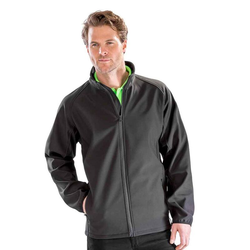 リザルト レディース アウター ジャケット・ブルゾン プリント Result Core Mens Printable Soft Shell Jacket Black ブラック｜ReVida 店