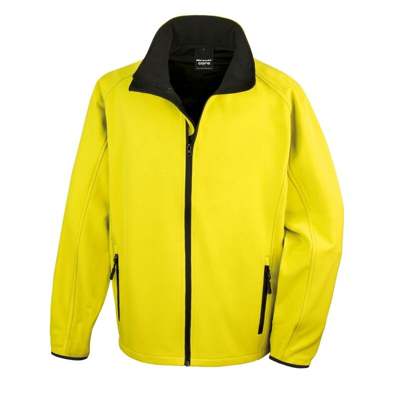 リザルト レディース アウター ジャケット・ブルゾン プリント Result Core Mens Printable Soft Shell Jacket Yellow And Black ブラック|ReVida 店