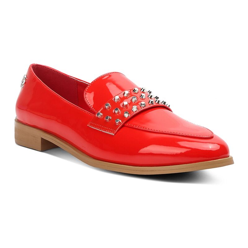 ラグアンドコー レディース シューズ スリッポン・ローファー Rag \u0026 Co Meanbabe Women\u0027studded Loafers Red 赤いこと