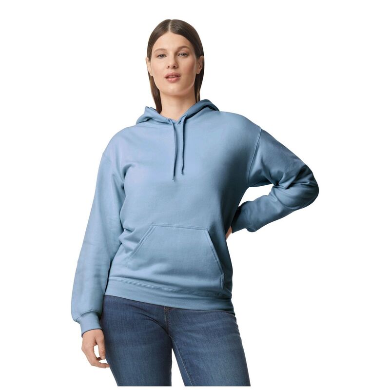 ギルダン レディース トップス プルオーバー フリース パーカー Gildan Unisex Adult Softstyle Fleece Midweight Hoodie Stone Blue 青色