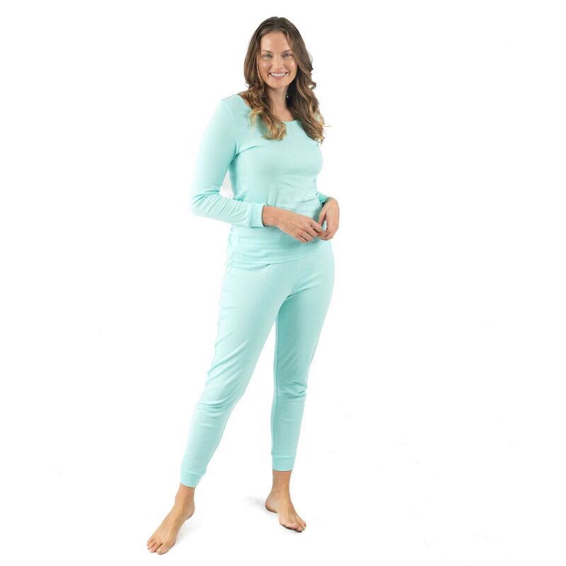 レベレット レディース アンダーウェア ナイトウェア コットン Leveret Womens Two Piece Cotton Pajamas Classic Solid Color Aqua アクア|ReVida 店
