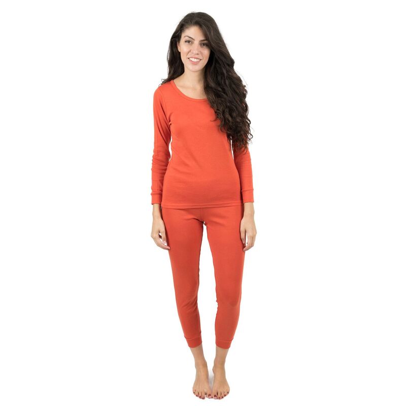 レベレット レディース アンダーウェア ナイトウェア コットン Leveret Womens Two Piece Cotton Pajamas Classic Solid Colorange オレンジ｜ReVida 店