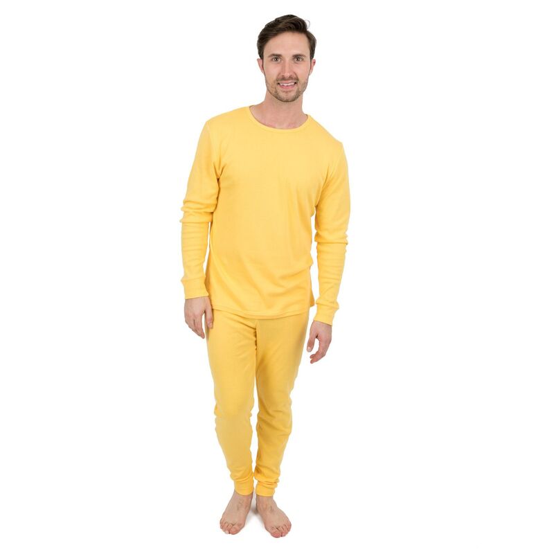 レベレット レディース アンダーウェア ナイトウェア コットン Leveret Mens Two Piece Cotton Pajamas Classic Solid Color Yellow イエロー｜ReVida 店
