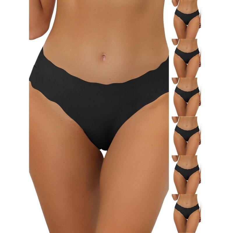 インスパイア 今めかしい レディース アンダーお召しもの ズボン下 INSPIRE CHIC 7 Packs Traceless Panties for Womeno Show Stretch Solid Underwear Invisible Brief Black 黒いこと