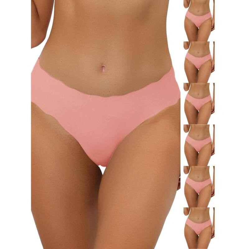 インスパイア 今めかしい レディース アンダーお召しもの ズボン下 INSPIRE CHIC 7 Packs Traceless Panties for Womeno Show Stretch Solid Underwear Invisible Brief Mid Pink サクラ色