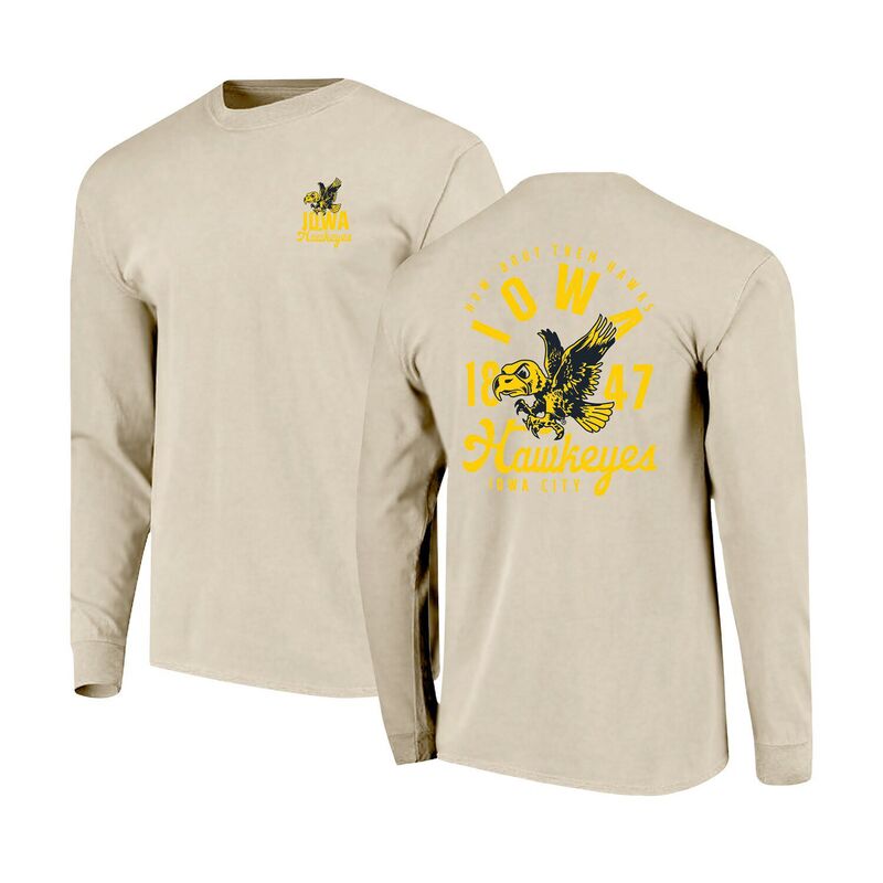 イメージワン レディース トップス Tシャツ オーバーレイ Image One Men's Natural Iowa Hawkeyes Comfort Colors Mascot Overlay Long Sleeve T-Shirt Iwa Beige ベージュ｜ReVida 店