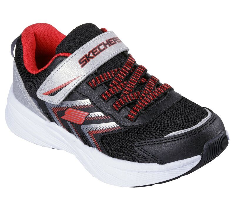 スケッチャーズ レディース シューズ スニーカー Skechers Microspec Tread Boysneakers Black Silver 黒いこと