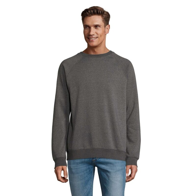ソルズ レディース アウター ニット・セーター スウェット シャツ SOLS Unisex Adult Space Raglan Sweatshirt Charcoal Marl チャコール|ReVida 店