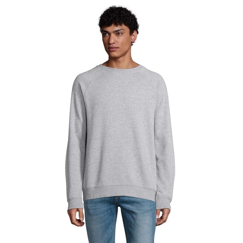 ソルズ レディース アウター ニット・セーター スウェット シャツ SOLS Unisex Adult Space Raglan Sweatshirt Gray Marl グレー|ReVida 店