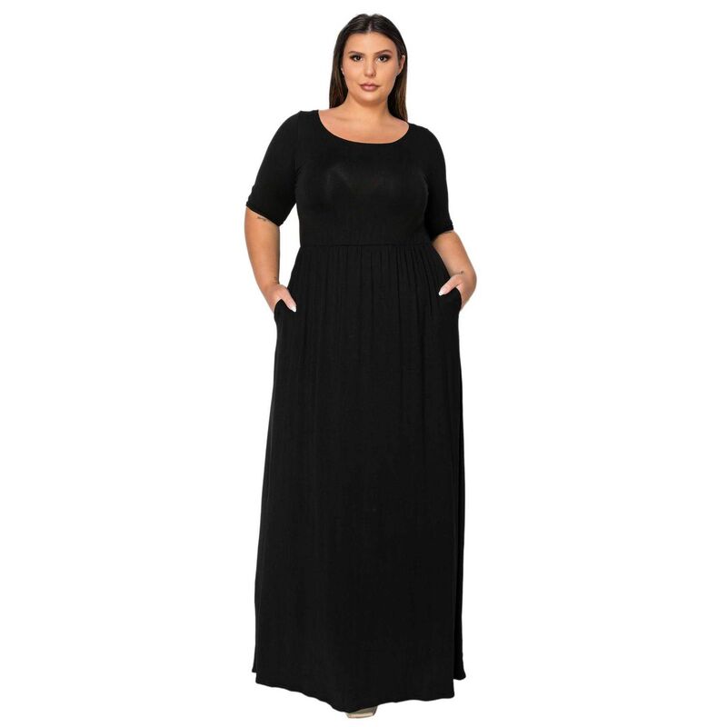 リブド レディース トップス ワンピース プラスサイズ マキシ L I V D Plusizeva Pocket Maxi Dress Black ブラック｜ReVida 店