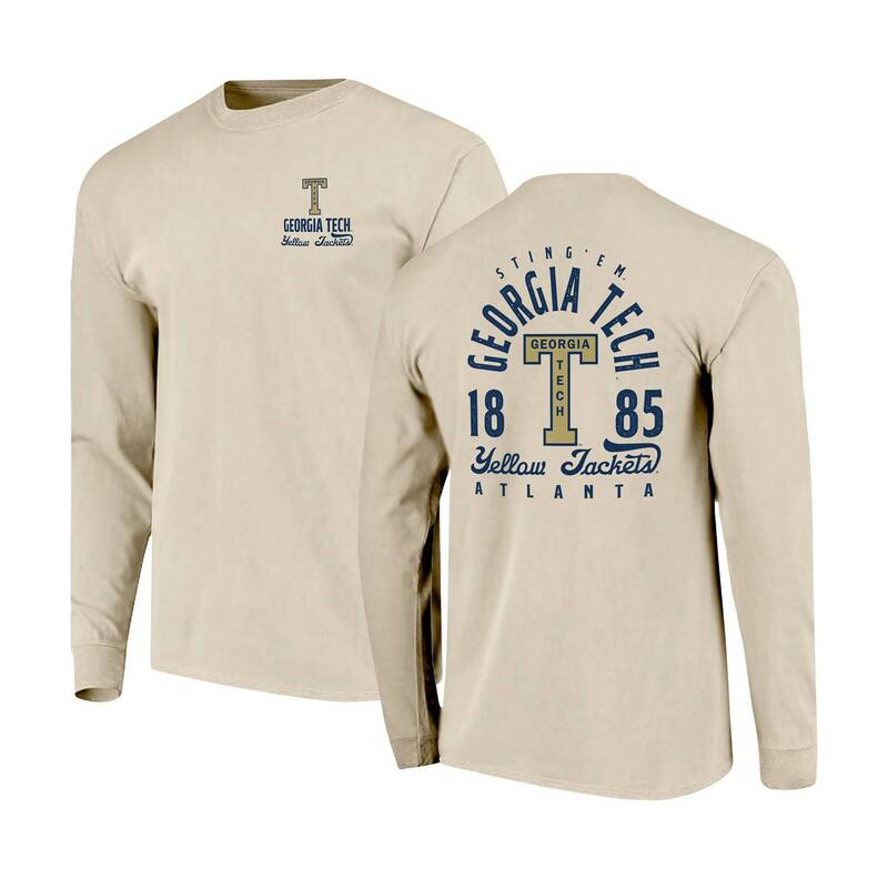 イメージワン レディース トップス Tシャツ オーバーレイ ジャケット Image One Men's Natural Georgia Tech Yellow Jackets Comfort Colors Mascot Overlay Long Sleeve T-Shirt Nc2 Beige ベージュ｜ReVida 店